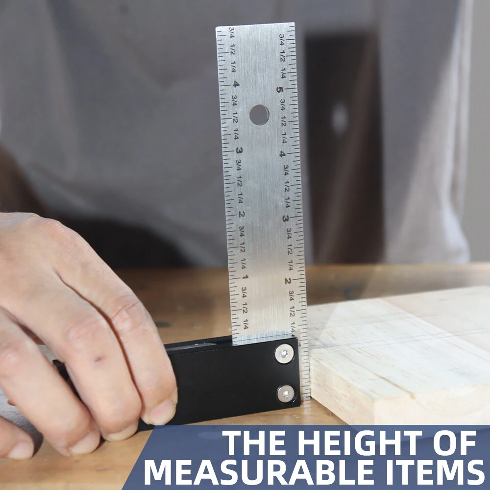ENJOYWOOD 6 Inch Right Angle Ruler Stainless Steel Marking Gauge With Aluminum Alloy Handle Precision Woodworking Carpenter Square Tool — view 4