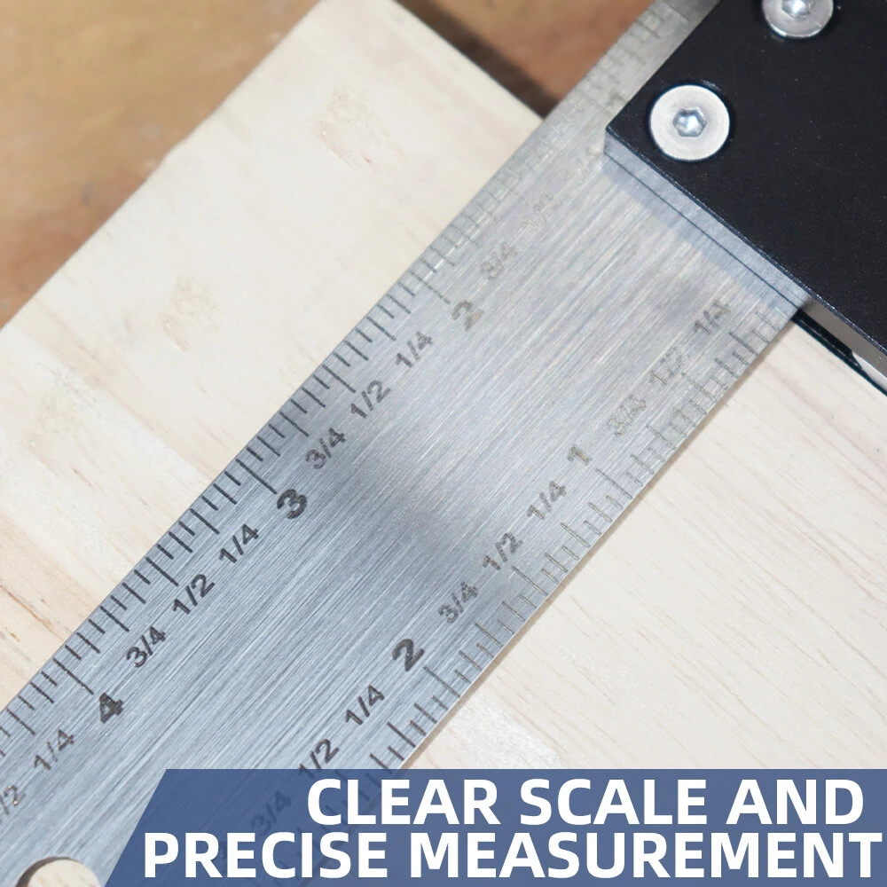 ENJOYWOOD 6 Inch Right Angle Ruler Stainless Steel Marking Gauge With Aluminum Alloy Handle Precision Woodworking Carpenter Square Tool — view 5