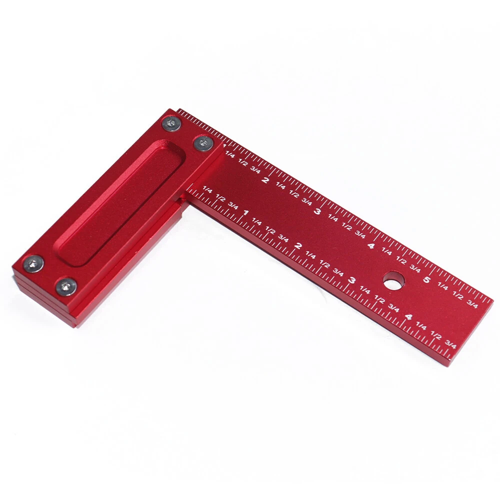 ENJOYWOOD 6-Inch Right Angle Square Aluminum Alloy 90 Degree Woodworking Line Marking Ruler Metric/Imperial Laser Scribing Measuring Layout Tool — view 7