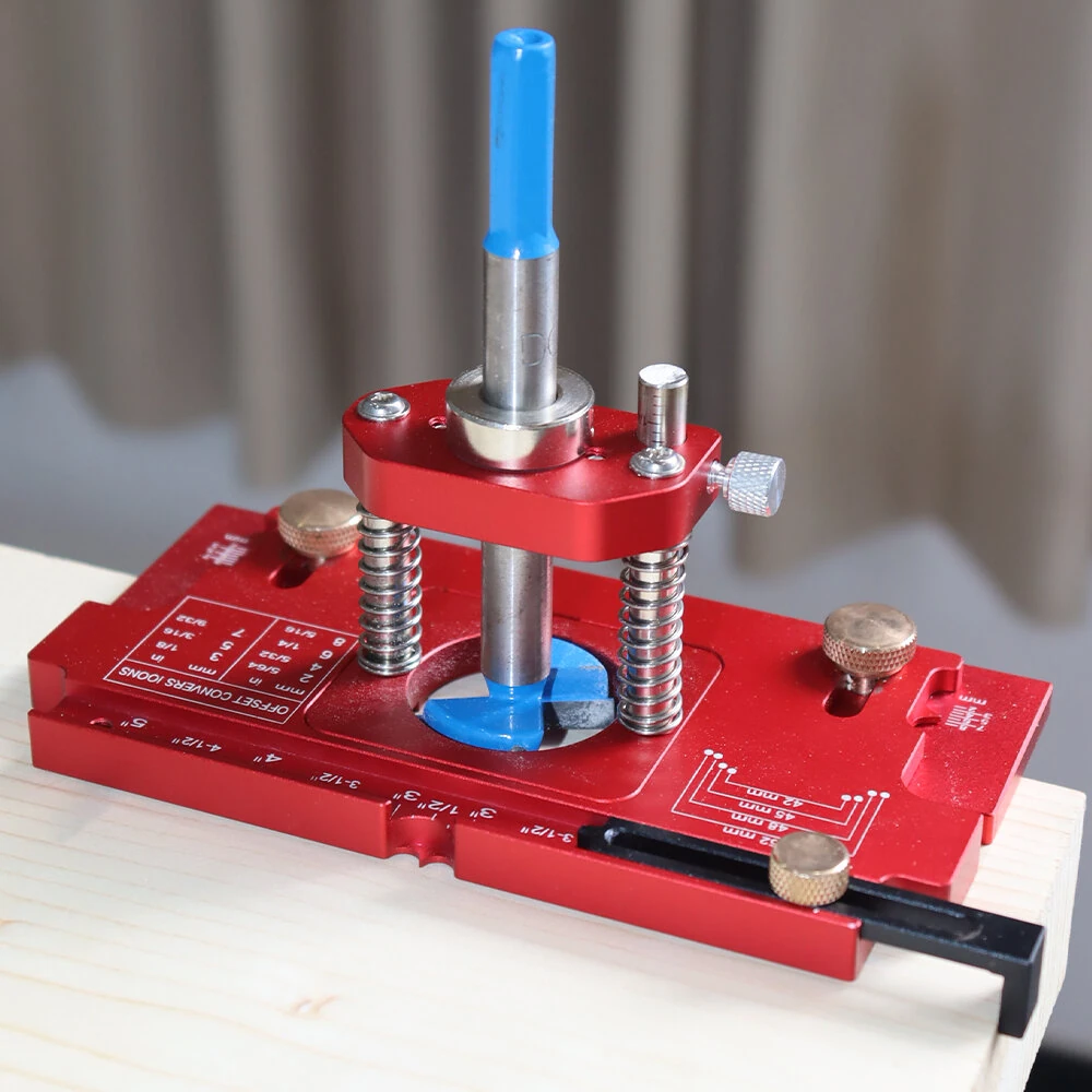 ENJOYWOOD Adjustable Depth Cabinet Hinge Jig 35mm Hinge Hole Punch Locator Cabinet Door Installation Drilling Guide Woodworking Tool — view 10