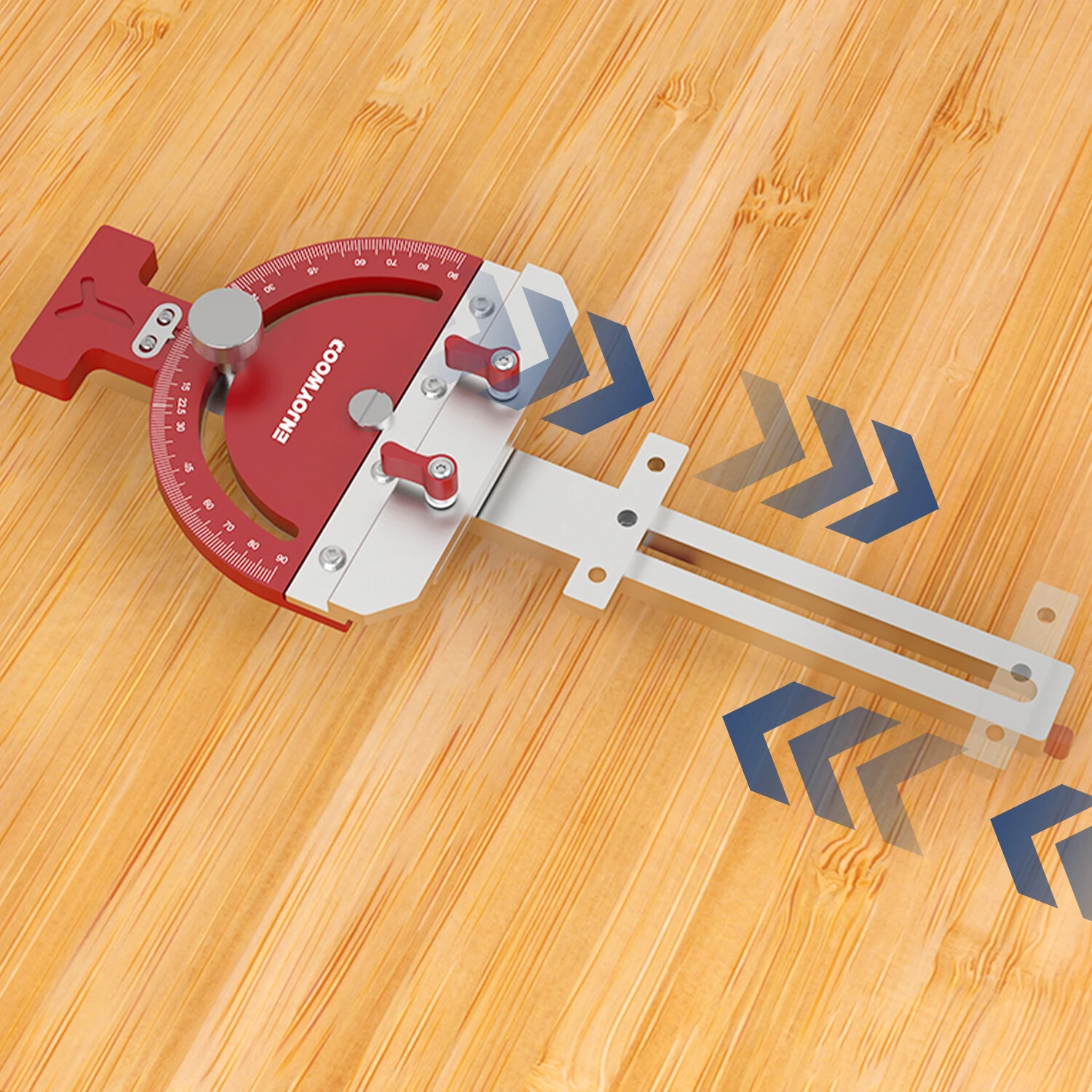 ENJOYWOOD Adjustable Multi-angle Track Saw Guide Square Right Angle Guide Angle Stop for Makita Festool DeWalt Guide Rail — view 5