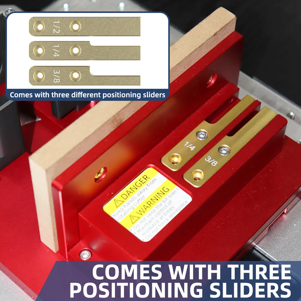 ENJOYWOOD Box Joint Jig for Router Table Zero Gap & Dust Cover 3 Anti-Slip Sliders for Repeatable Precision — view 3