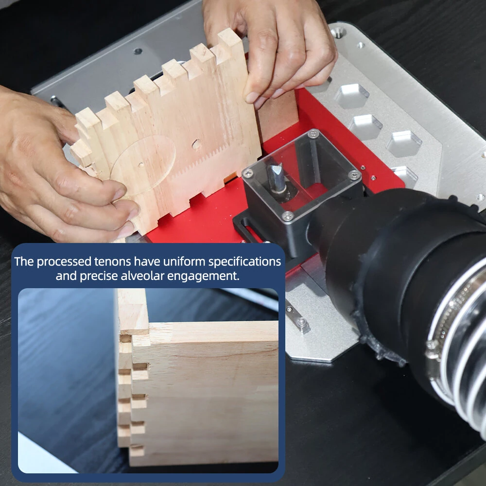 ENJOYWOOD Box Joint Jig for Router Table Zero Gap & Dust Cover 3 Anti-Slip Sliders for Repeatable Precision — view 5