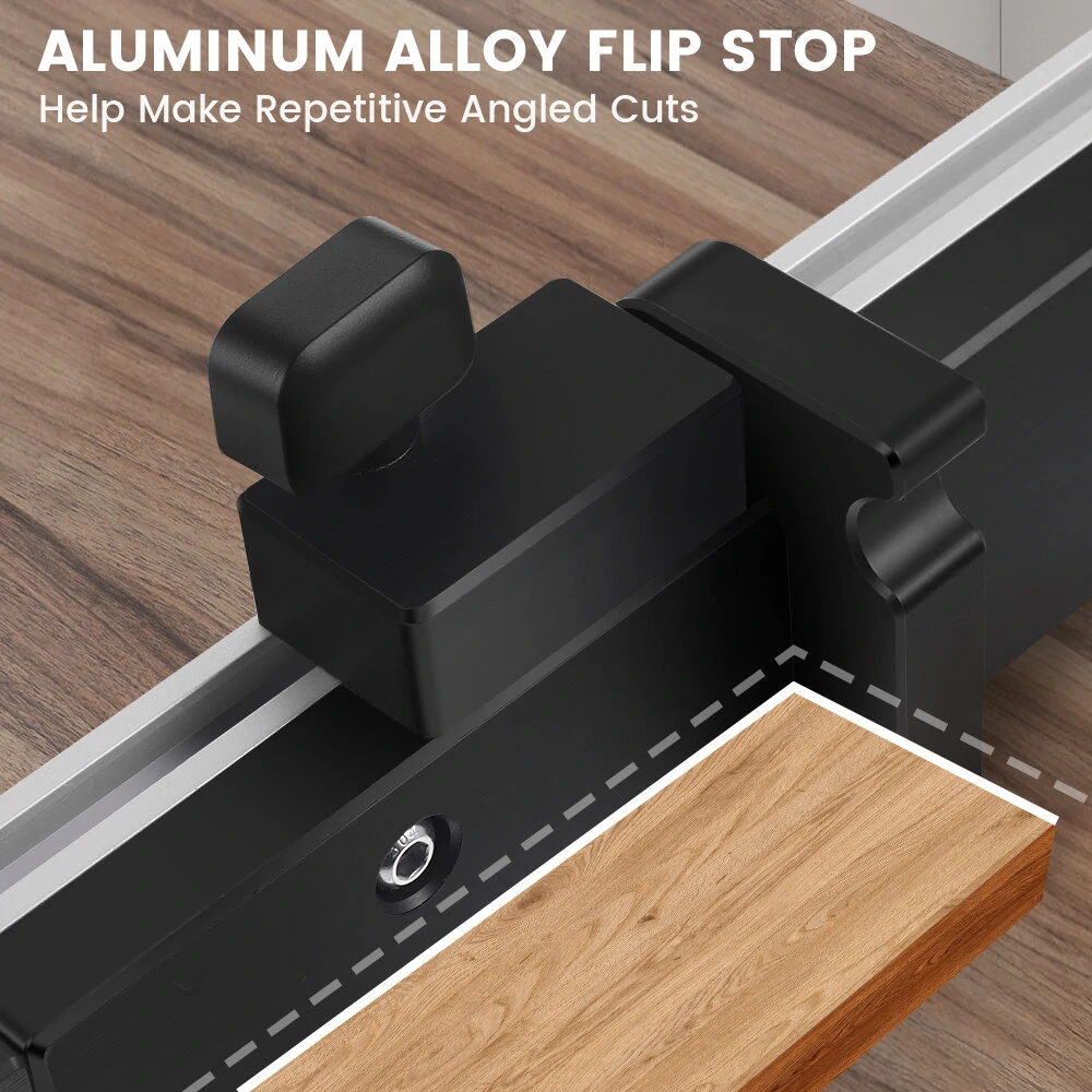 ENJOYWOOD Brass Handle 450mm 27 Angle Miter Gauge With Box Joint Jig Track Stop Table Saw Router Miter Gauge Saw Assembly Ruler For Woodworking Tools — view 5