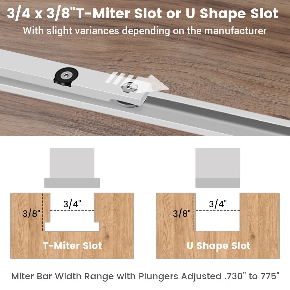 ENJOYWOOD Brass Handle 450mm 27 Angle Miter Gauge With Box Joint Jig Track Stop Table Saw Router Miter Gauge Saw Assembly Ruler For Woodworking Tools — view 6
