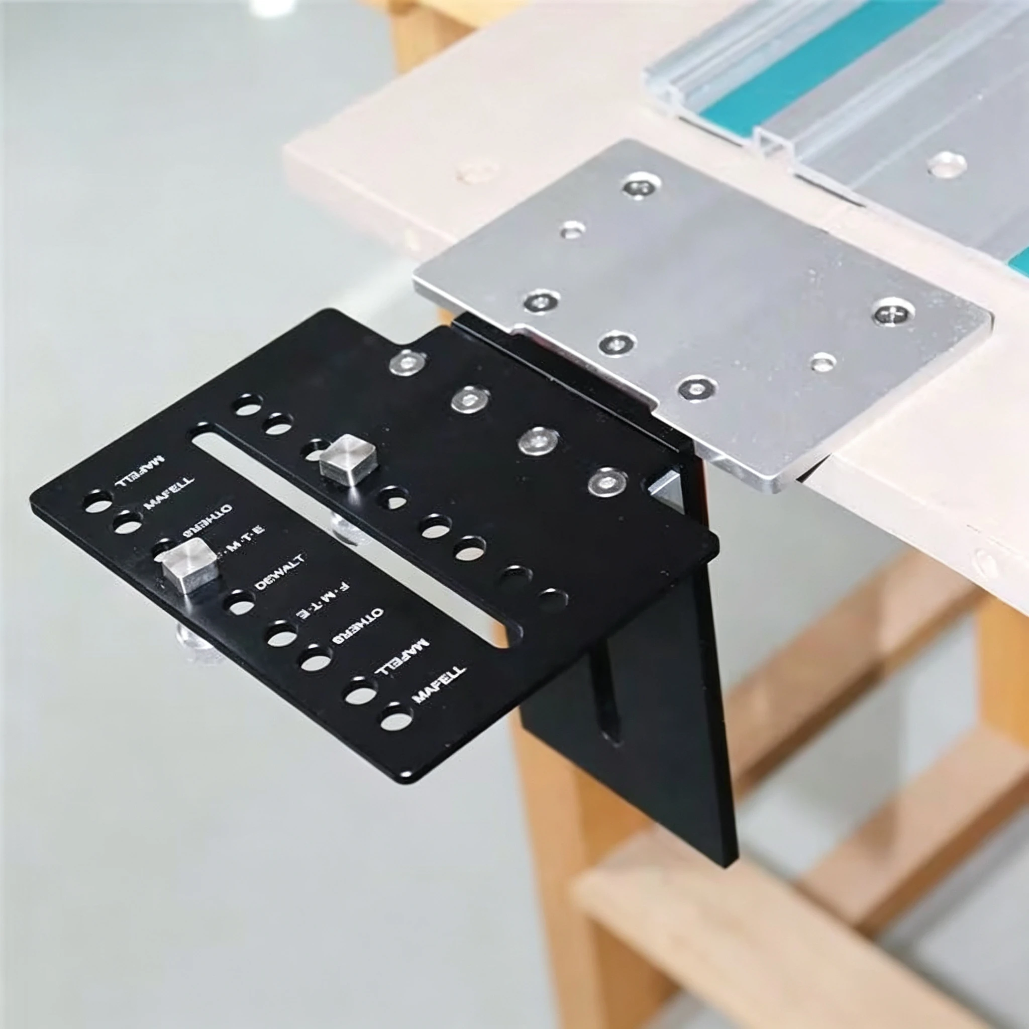 ENJOYWOOD Folding Guide Rail Hinge System Woodworking Track Saw Accessory Thickness Adjustment Rail Locking Lift Mode Compatible with Most T-Slot Guide Rails — ENJOYWOOD