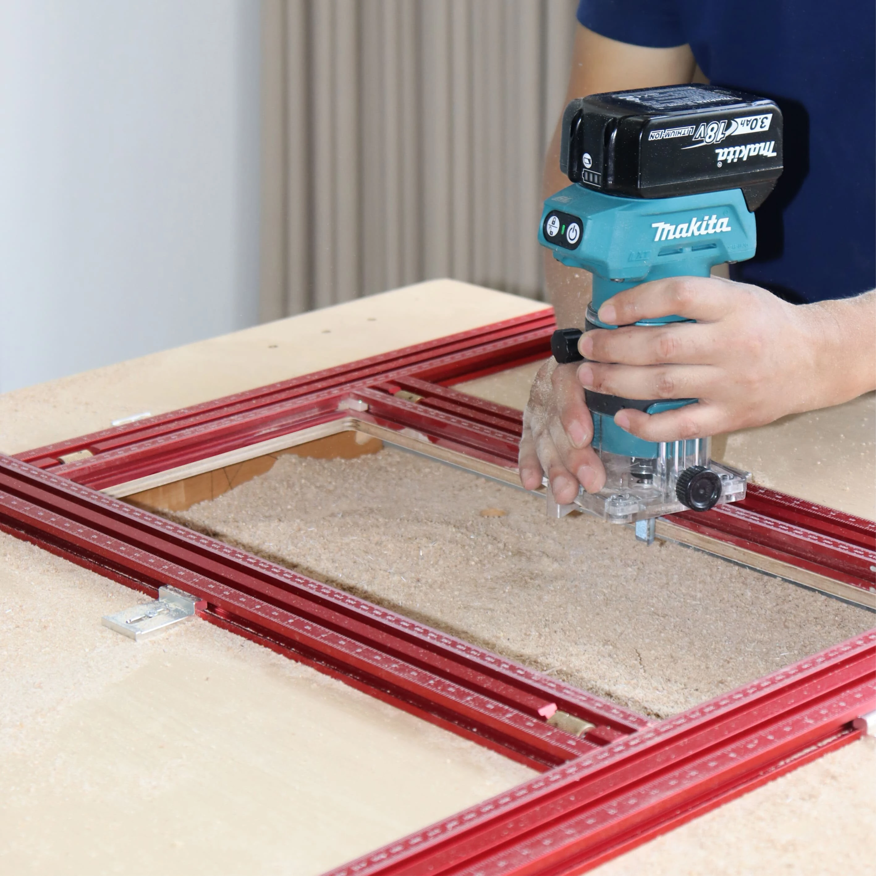 ENJOYWOOD Juice Router Groove Jig Adjustable Router Jig and Template for Cutting Board with Metric/Imperial Scales Router Guide for Perfect Grooves — image 1