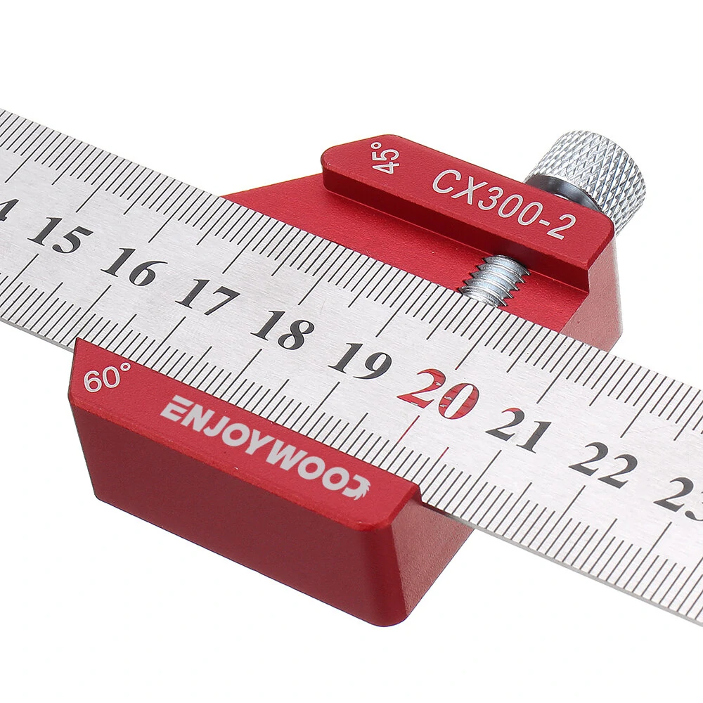 Enjoywood Line Scribe Ruler 45 90 Degree Adjustable Stainless Steel Woodworking Tool Locator 12 Inch Length Versatile for Precise Measurement and Drawing — view 3