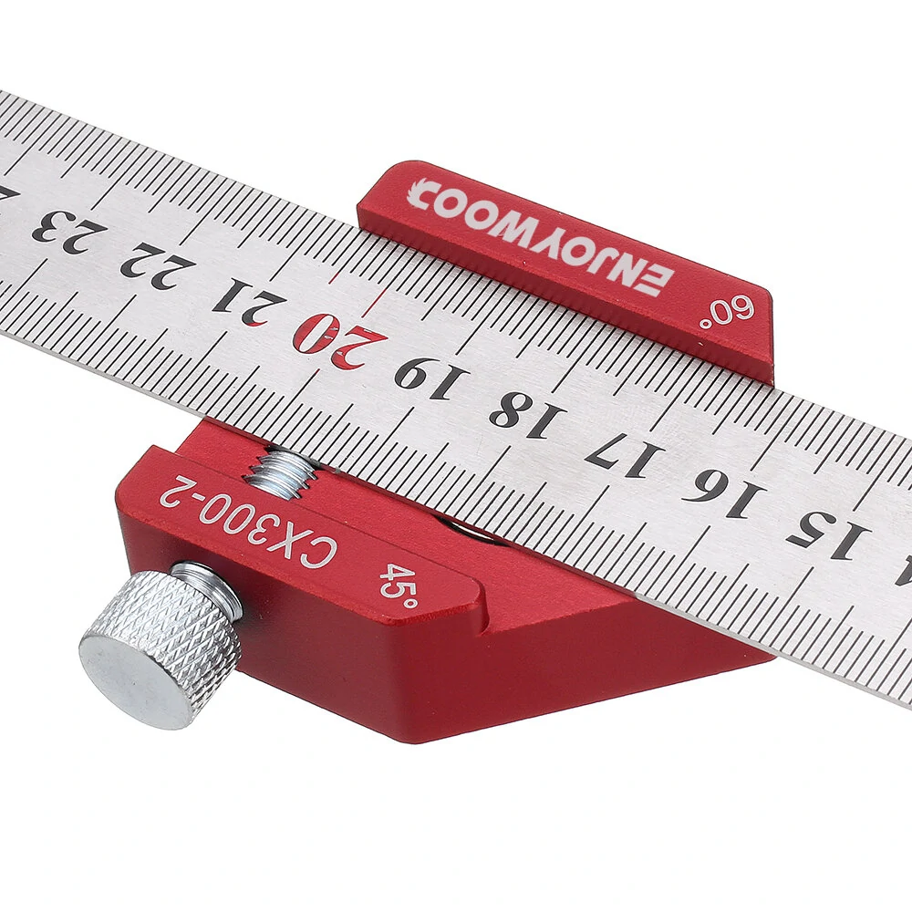 Enjoywood Line Scribe Ruler 45 90 Degree Adjustable Stainless Steel Woodworking Tool Locator 12 Inch Length Versatile for Precise Measurement and Drawing — view 4