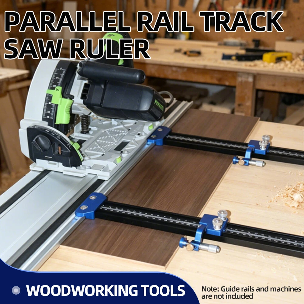 ENJOYWOOD Parallel Guide for Track Saw Micro Level Fine Tuning Zero Calibration Repeatable Cuts Quick Detach for Makita/Festool/Milwaukee — view 3