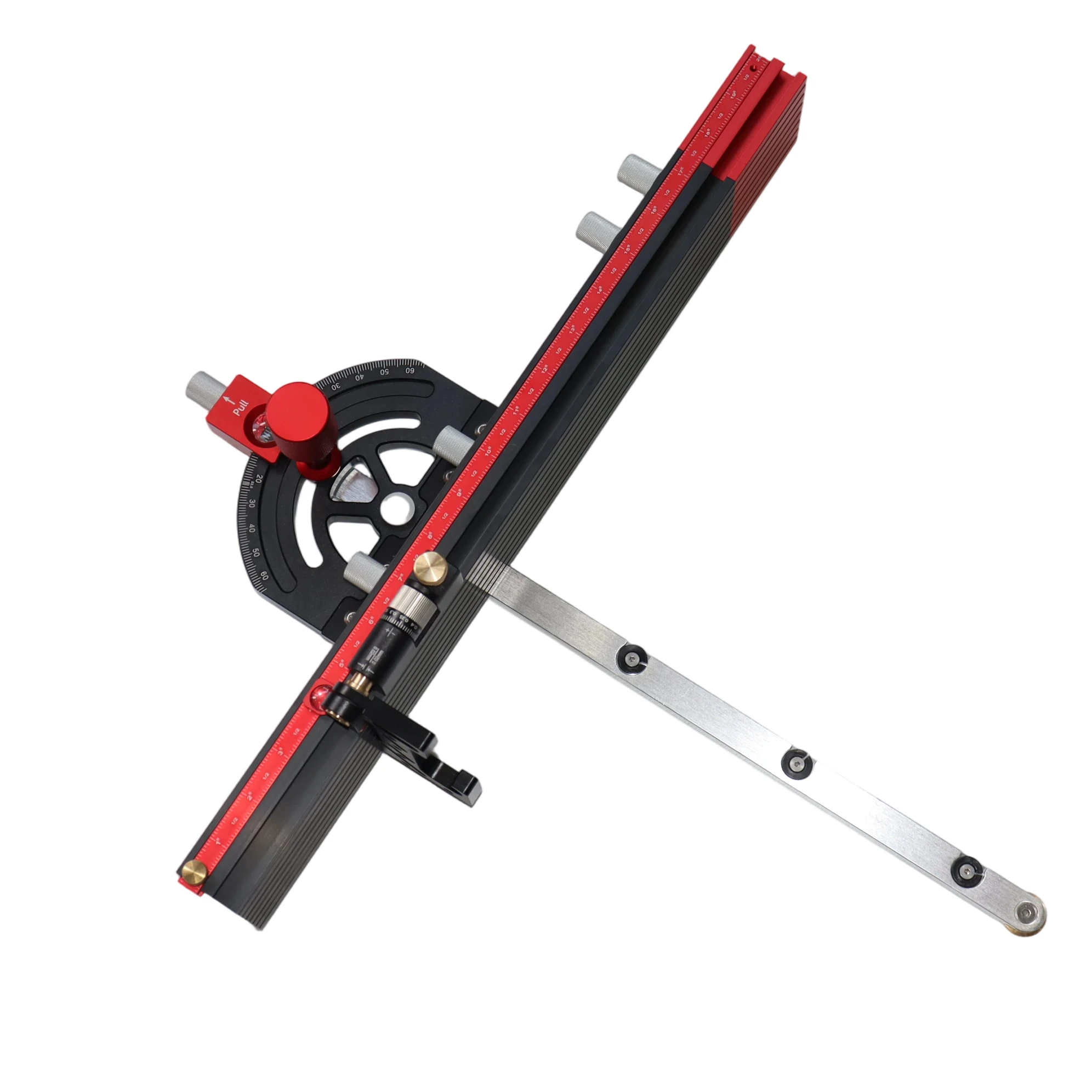 ENJOYWOOD Table Saw Router Table Miter Gauge with Extendable Fence, Adjustable Angles, and Micro-Adjustable Flip Stop for Accurate Woodworking Cuts — view 3