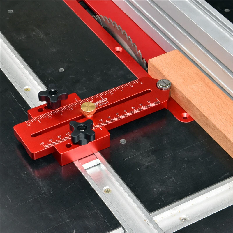 ENJOYWOOD Thin Rip Jig Table Saw Jig Guide for Making Repetitive Narrow Thin Strip Cuts Woodworking Tools Fast Thin Ripping Guide for Table Saw Band Saw Router Table Fits for 3/8" x 3/4" T Slot — view 3