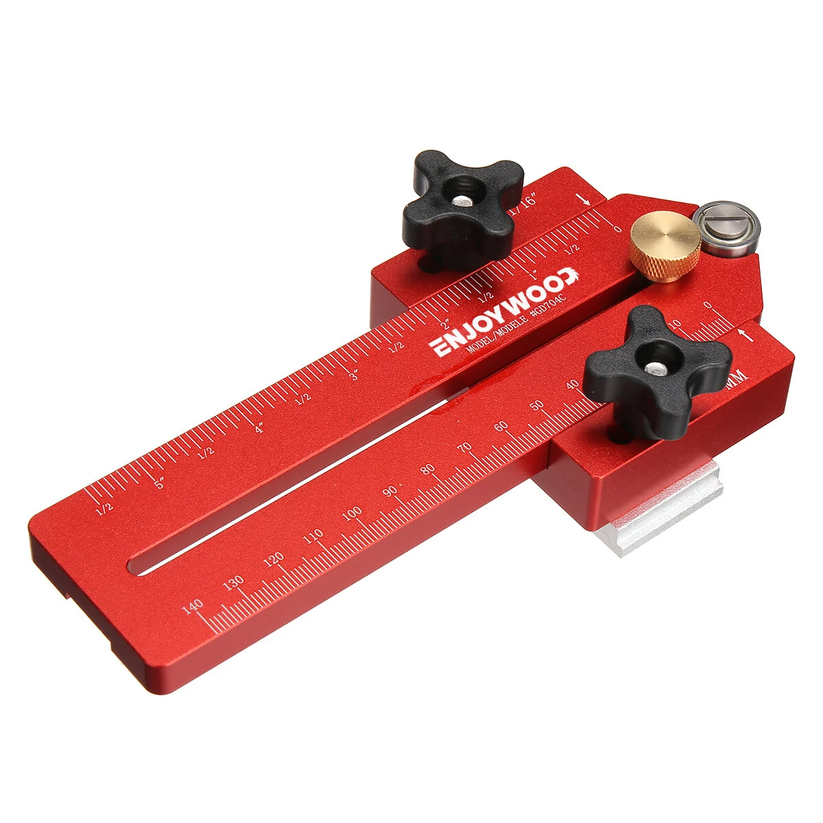 ENJOYWOOD Thin Rip Jig Table Saw Jig Guide for Making Repetitive Narrow Thin Strip Cuts Woodworking Tools Fast Thin Ripping Guide for Table Saw Band Saw Router Table Fits for 3/8" x 3/4" T Slot — view 8