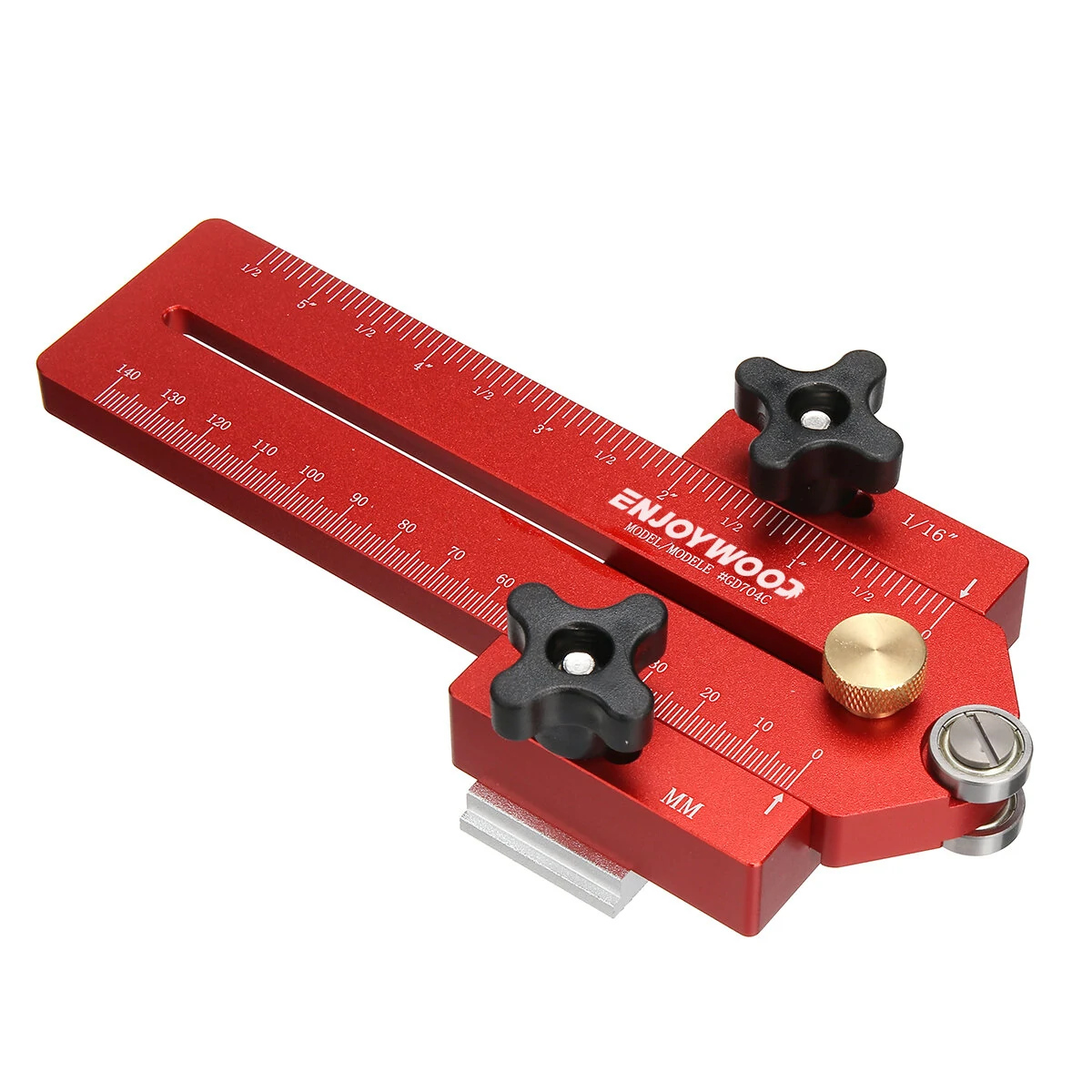 ENJOYWOOD Thin Rip Jig Table Saw Jig Guide for Making Repetitive Narrow Thin Strip Cuts Woodworking Tools Fast Thin Ripping Guide for Table Saw Band Saw Router Table Fits for 3/8" x 3/4" T Slot — view 9