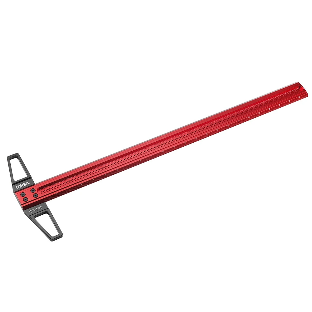 ENJOYWOOD VEIKO Series TS Imperial 12 to 30 Inch Aluminum Alloy Precision Woodworking Scriber Positioning Marking T Ruler 1/16 Inch Per Hole — view 11