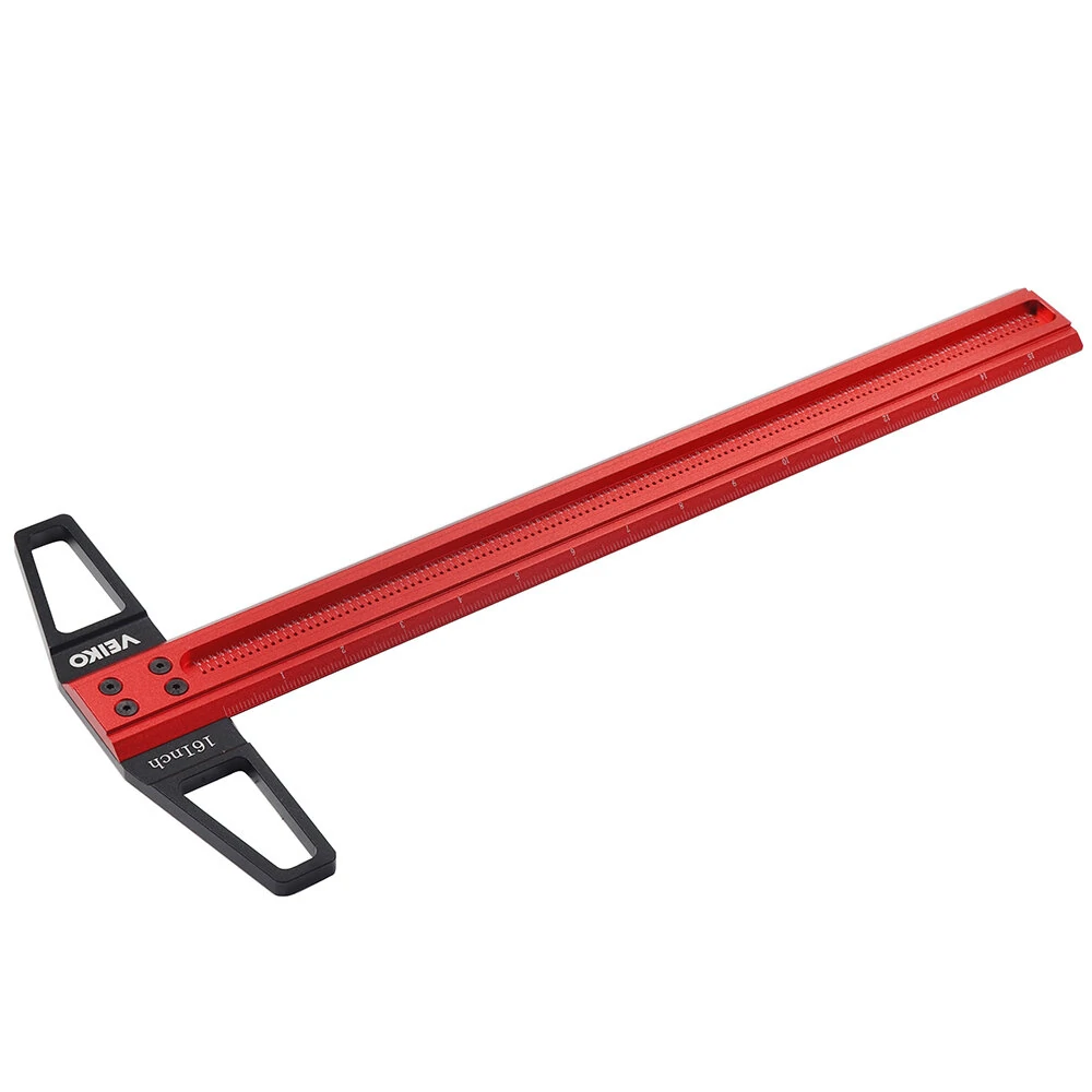 ENJOYWOOD VEIKO Series TS Imperial 12 to 30 Inch Aluminum Alloy Precision Woodworking Scriber Positioning Marking T Ruler 1/16 Inch Per Hole — view 2