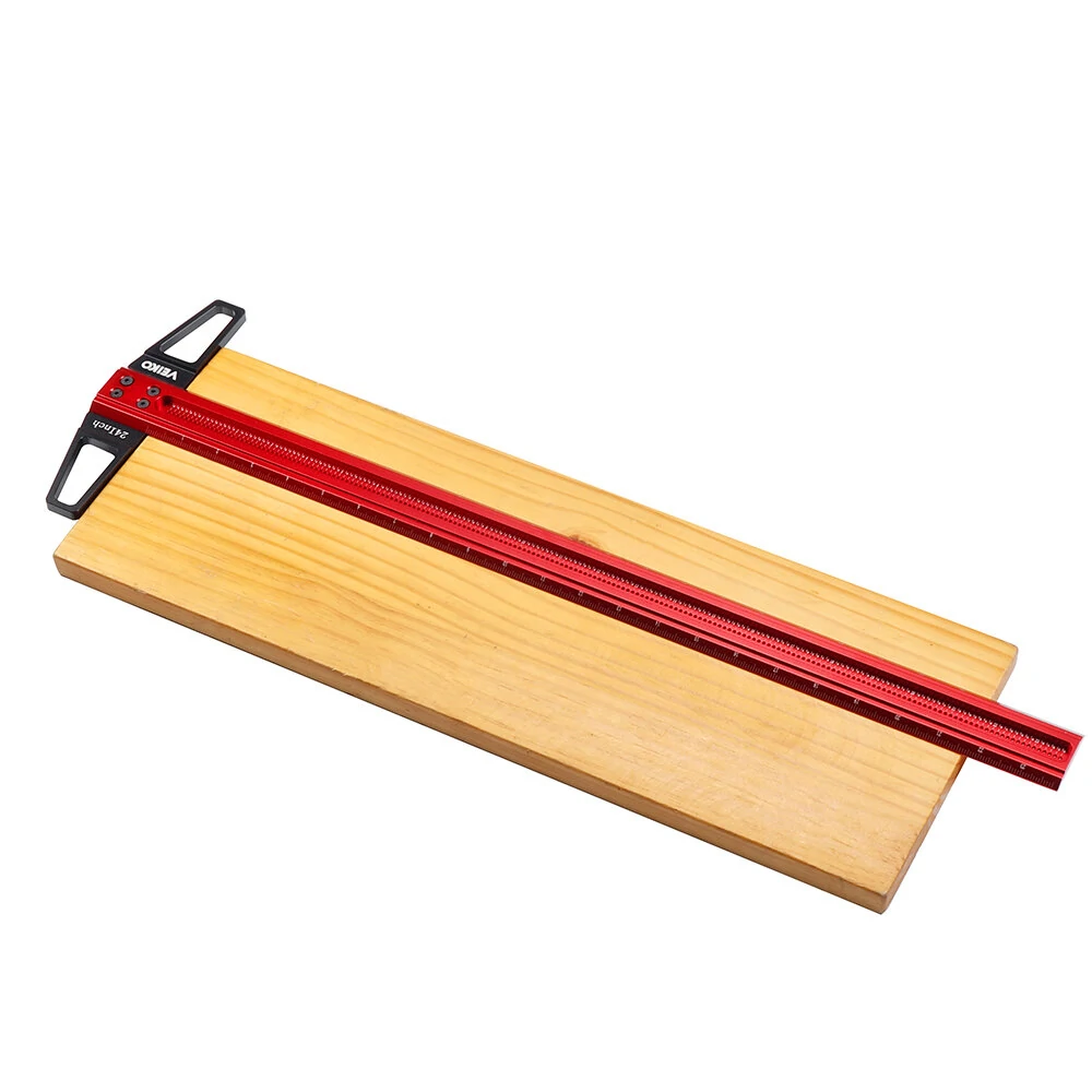 ENJOYWOOD VEIKO Series TS Imperial 12 to 30 Inch Aluminum Alloy Precision Woodworking Scriber Positioning Marking T Ruler 1/16 Inch Per Hole — view 9