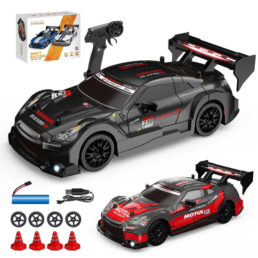 ENOZE 8601 8602 RTR 1/24 2.4G 4WD 30km/h Drift RC Car GTR High Speed Racing LED Light On-Road Vehicles Models Toys — view 3