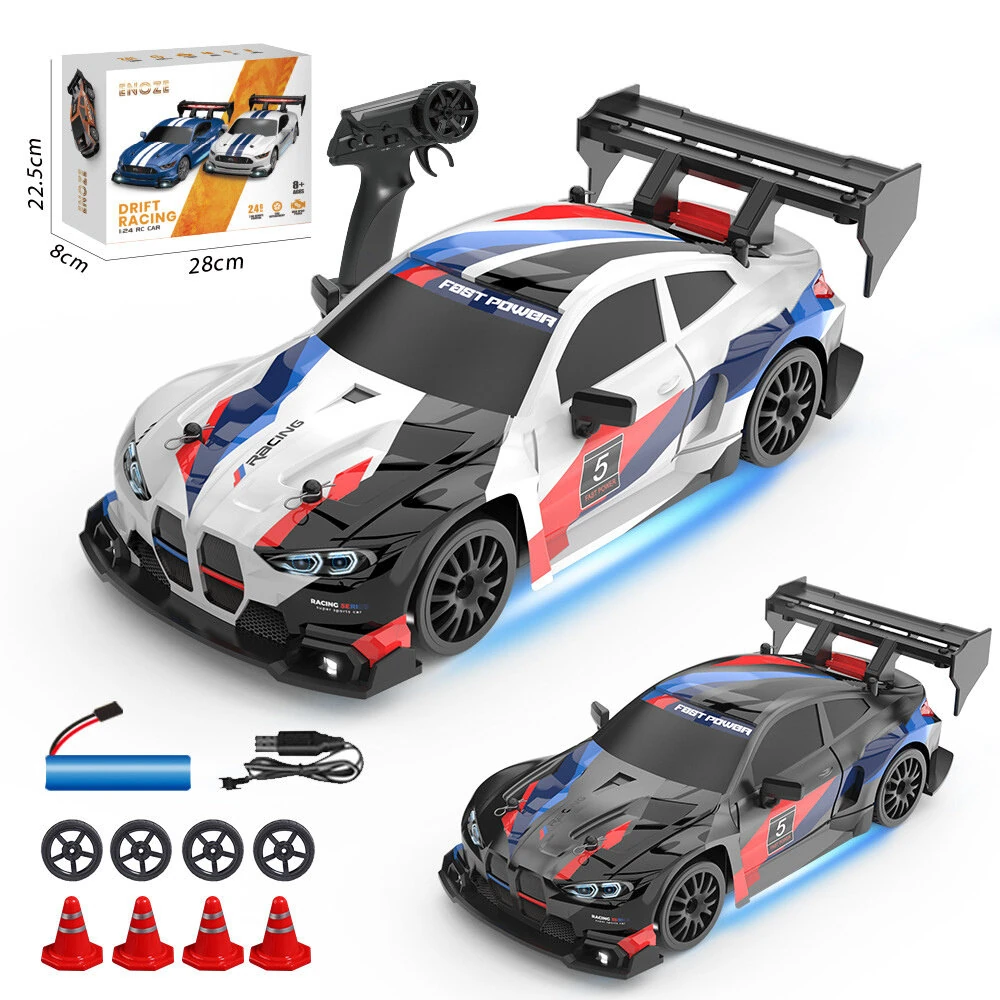 ENOZE 8607 RTR 1/24 2.4G 4WD 30km/h Drift RC Car GTR Mini Race High Speed Racing LED Light On-Road Radio Control Vehicles Models Toys — ENOZE