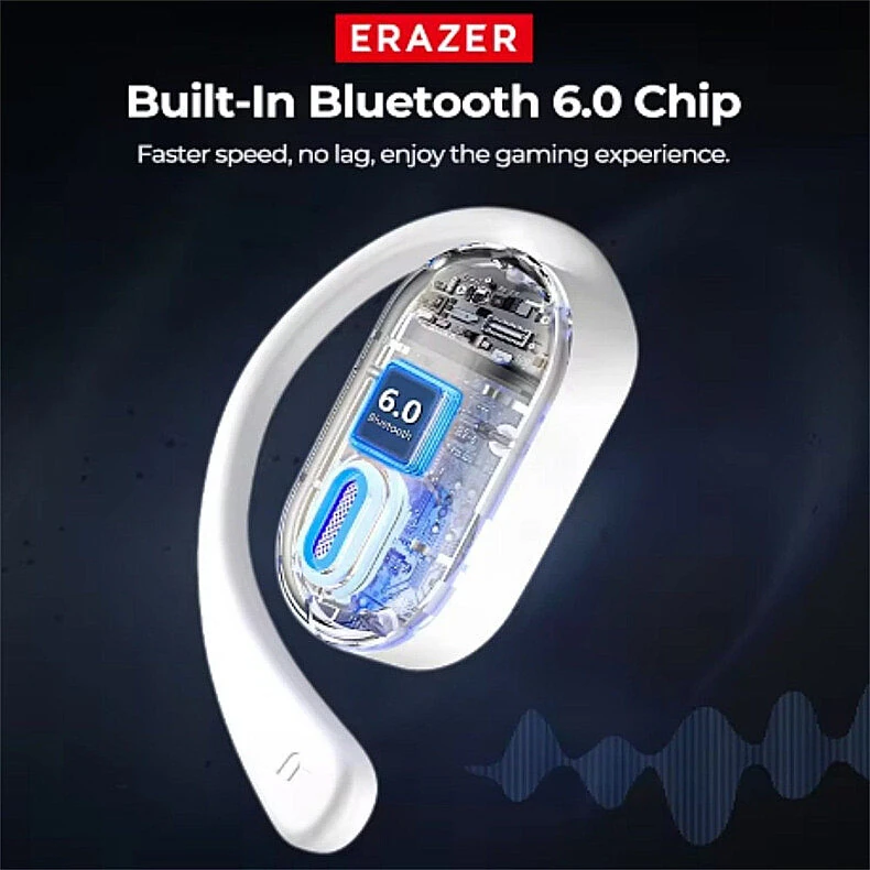 ERAZER XP18 TWS Headset Wireless bluetooth 6.0 Earphone 13mm Titanium Unit ENC Noise Cancelling 3000mAh Battery LED Screen Digital Display IPX5 Waterproof Power Bank Function Earhooks Sports Headphones — view 3