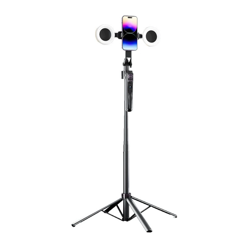 ES-B181 AI Auto Face Tracking Selfie Stick with 4 Leg Tripod 360° Rotation Dual Fill Light Anti Shake Gimbal Bluetooth Remote for Vlog Live Streaming TikTok — view 7