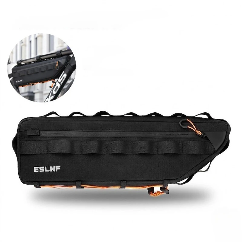 ESLNF 2.6L Bicycle Down Tube Bag Portable Waterproof Cycling Frame Bag MTB Road Bike Crossbeam Storage Pack for Outdoor Travel Cycling