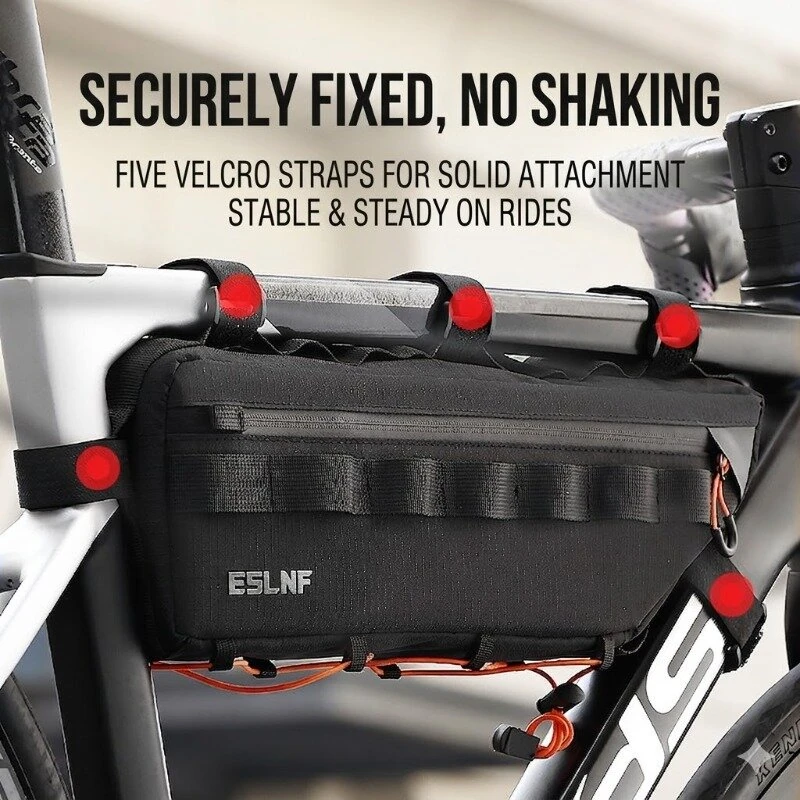 ESLNF 2.6L Bicycle Down Tube Bag Portable Waterproof Cycling Frame Bag MTB Road Bike Crossbeam Storage Pack for Outdoor Travel Cycling — view 3