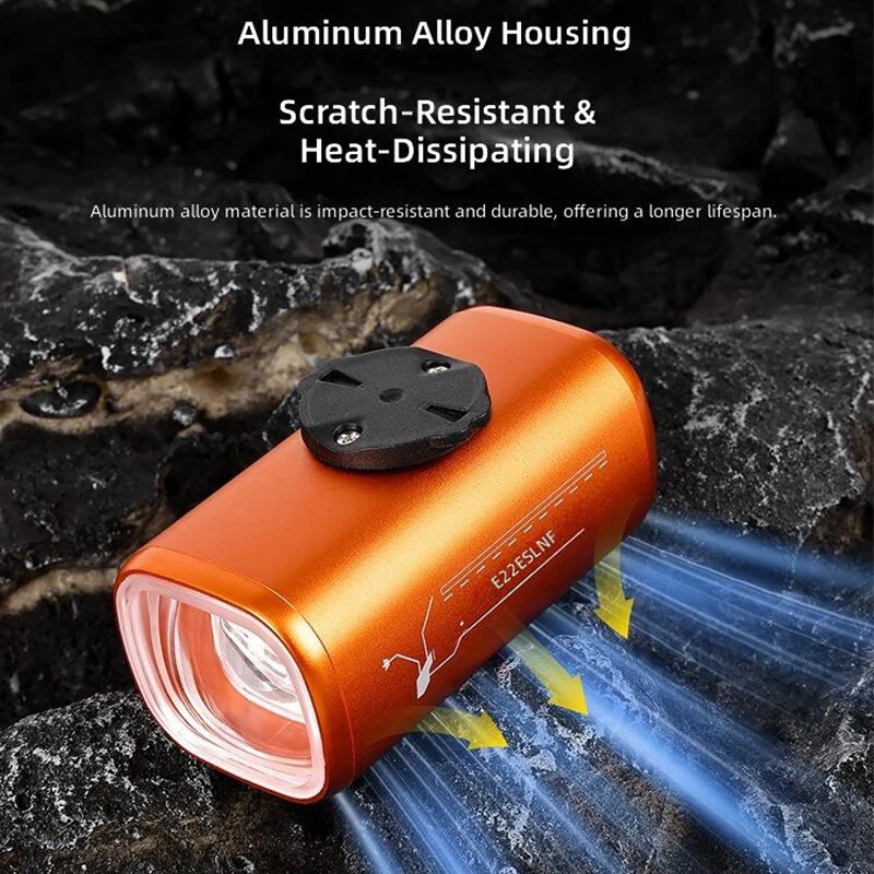 ESLNF Dual Beam Bicycle Light 1300LM USB-C Rechargeable 2400mAh IPX6 Waterproof Cycling for MTB, Road Bike, Scooter — view 2