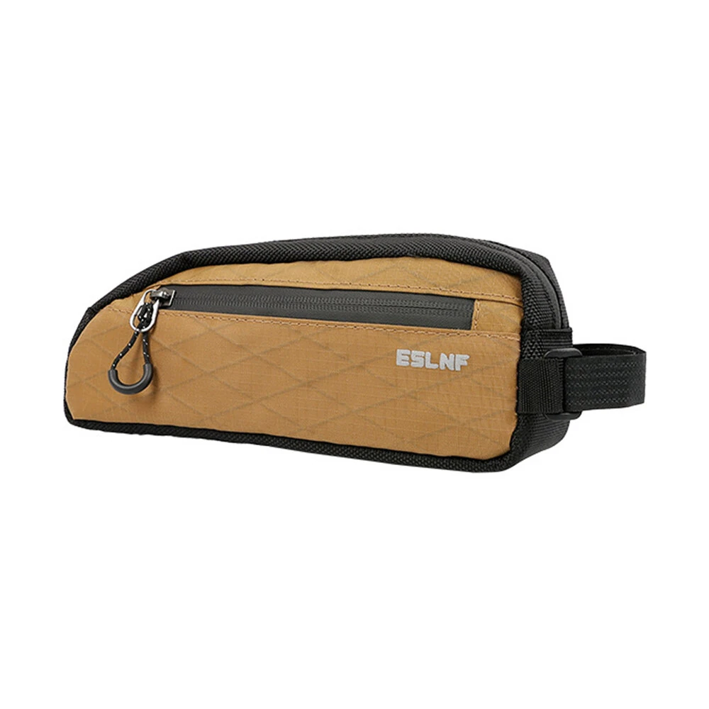 ESLNF Portable Bike Tube Bag Waterproof Big Capacity Top Zipper Hook Loop Strap Installation Nylon Bicycle Frame Bag for MTB Outdoor Riding — view 10