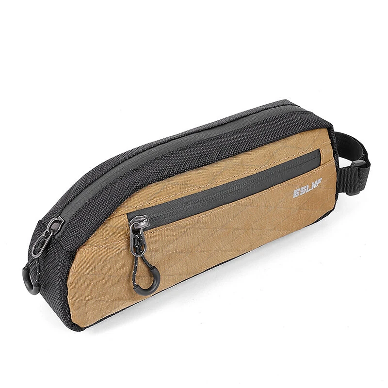 ESLNF Portable Bike Tube Bag Waterproof Big Capacity Top Zipper Hook Loop Strap Installation Nylon Bicycle Frame Bag for MTB Outdoor Riding — view 11