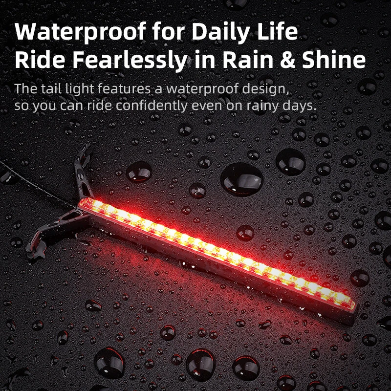 ESLNF RGB Flowing Seat Rail Mount Bike Taillight 1200mAh Type-C Rechargeable IPX4 Waterproof for Night Riding — view 5