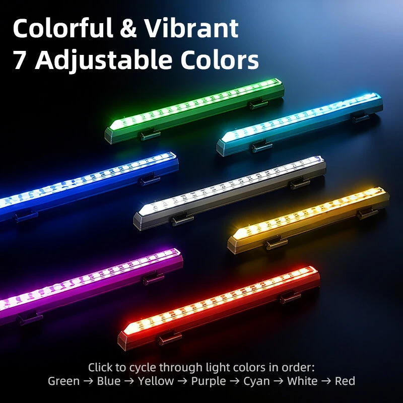 ESLNF RGB Flowing Seat Rail Mount Bike Taillight 1200mAh Type-C Rechargeable IPX4 Waterproof for Night Riding — view 6