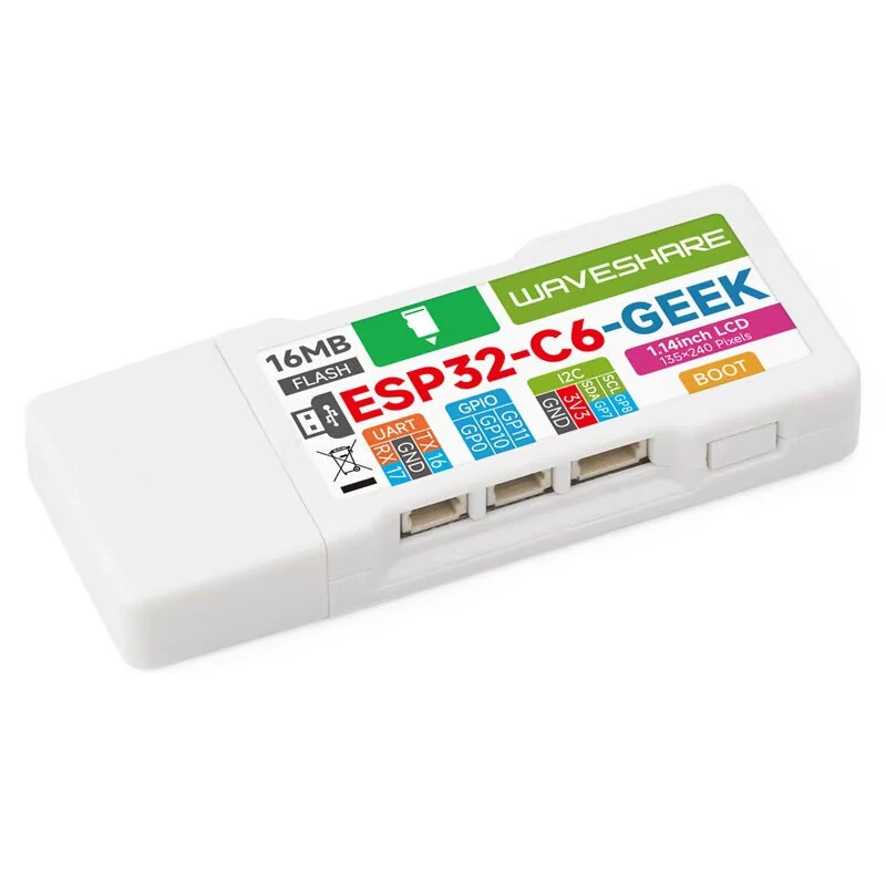 ESP32-C6 GEEK Development Board With 1.14inch 65K Color IPS LCD 240x135 Supports 2.4GHz Wi-Fi 6 & BLE 5 USB-A Port — view 7