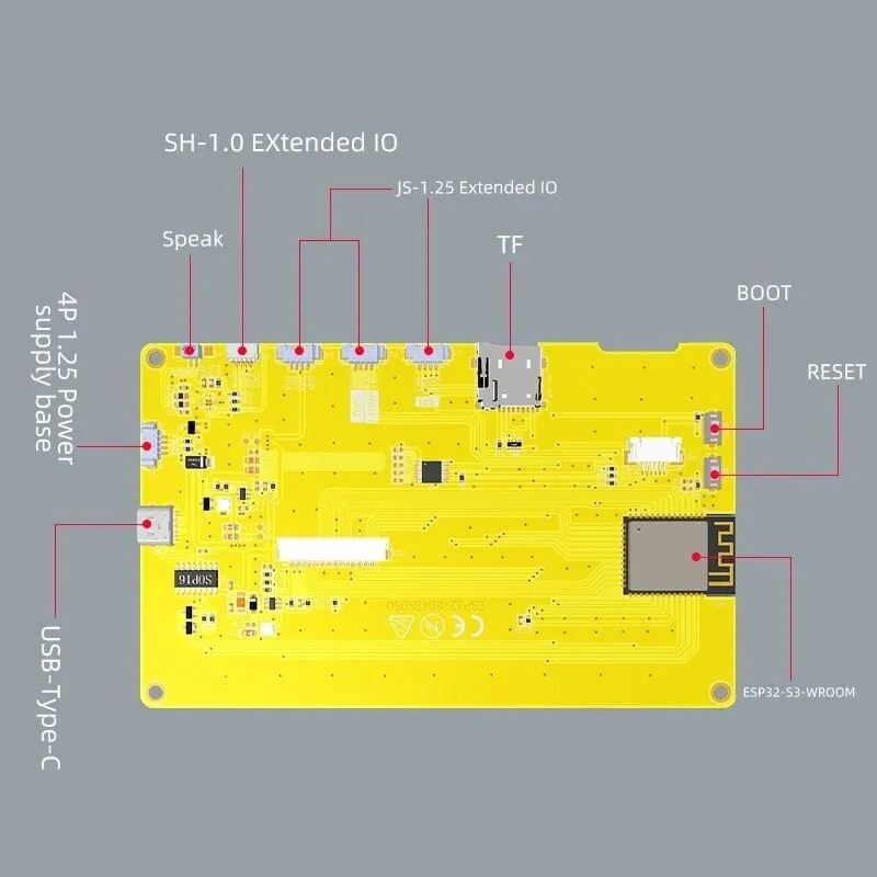 ESP32-S3 IPS Smart Display 5 Inch TFT Capacitive Screen LVGL ESP32 HMI 8M PSRAM 16M Flash WiFi Bluetooth 800*480 RGB LCD With Demo — view 3