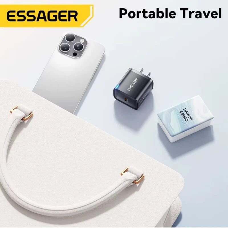 ESSAGER ES-CD52 30W 1-Port USB PD Charger USB-C PD3.0 QC3.0 FCP SCP BC1.2 iP2.4A Fast Charging Wall Charger Adapter EU Plug for iPhone 16 16 Pro 15 14 13 Pro Max for Huawei Pura 80 Ultra for Xiaomi MIX Flip 2 — view 4