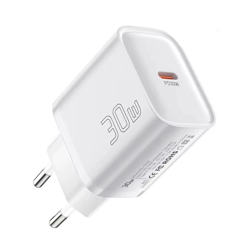ESSAGER ES-CD52 30W 1-Port USB PD Charger USB-C PD3.0 QC3.0 FCP SCP BC1.2 iP2.4A Fast Charging Wall Charger Adapter EU Plug for iPhone 16 16 Pro 15 14 13 Pro Max for Huawei Pura 80 Ultra for Xiaomi MIX Flip 2 — view 8