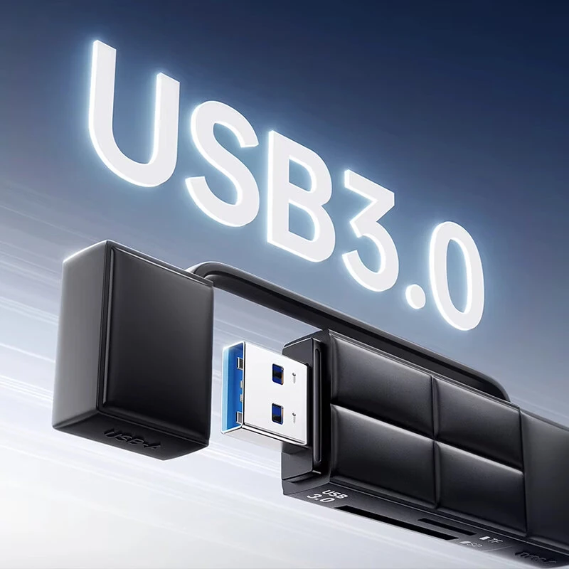 ESSAGER ES-DK01 USB3.0 Card Reader USB-A&Type-C Dual Port SD/TF Memory Card Reader Plug and Play Smart Cardreader Adapter — view 3