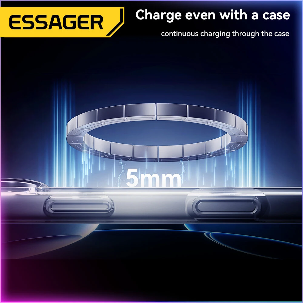 ESSAGER ES-WC17 15W Magnetic Wireless Charger Fast Magnetic Wireless Charger Pad with RGB Light for iphone 17 17Pro 16 Pro Max 15 14 13 for Xiaomi 17pro for OPPO for VIVO — view 2