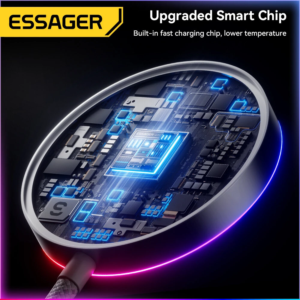 ESSAGER ES-WC17 15W Magnetic Wireless Charger Fast Magnetic Wireless Charger Pad with RGB Light for iphone 17 17Pro 16 Pro Max 15 14 13 for Xiaomi 17pro for OPPO for VIVO — view 3