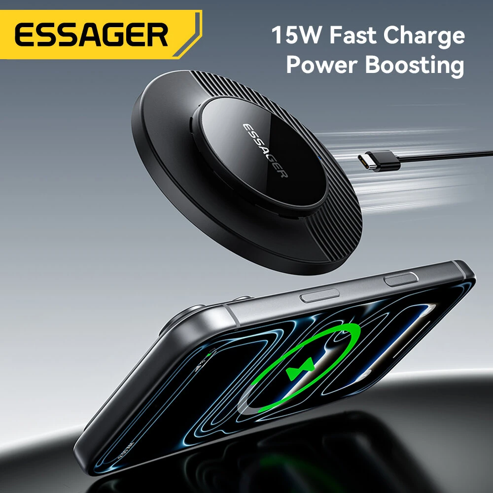 ESSAGER ES-WC24 15W Wireless Charger Fast Wireless Charging Pad for Smart Phones for iPhone 17 17Pro 16 Pro Max 15 14 for Xiaomi 17pro for Huawei Mate XTs  for OPPO for VIVO — view 4
