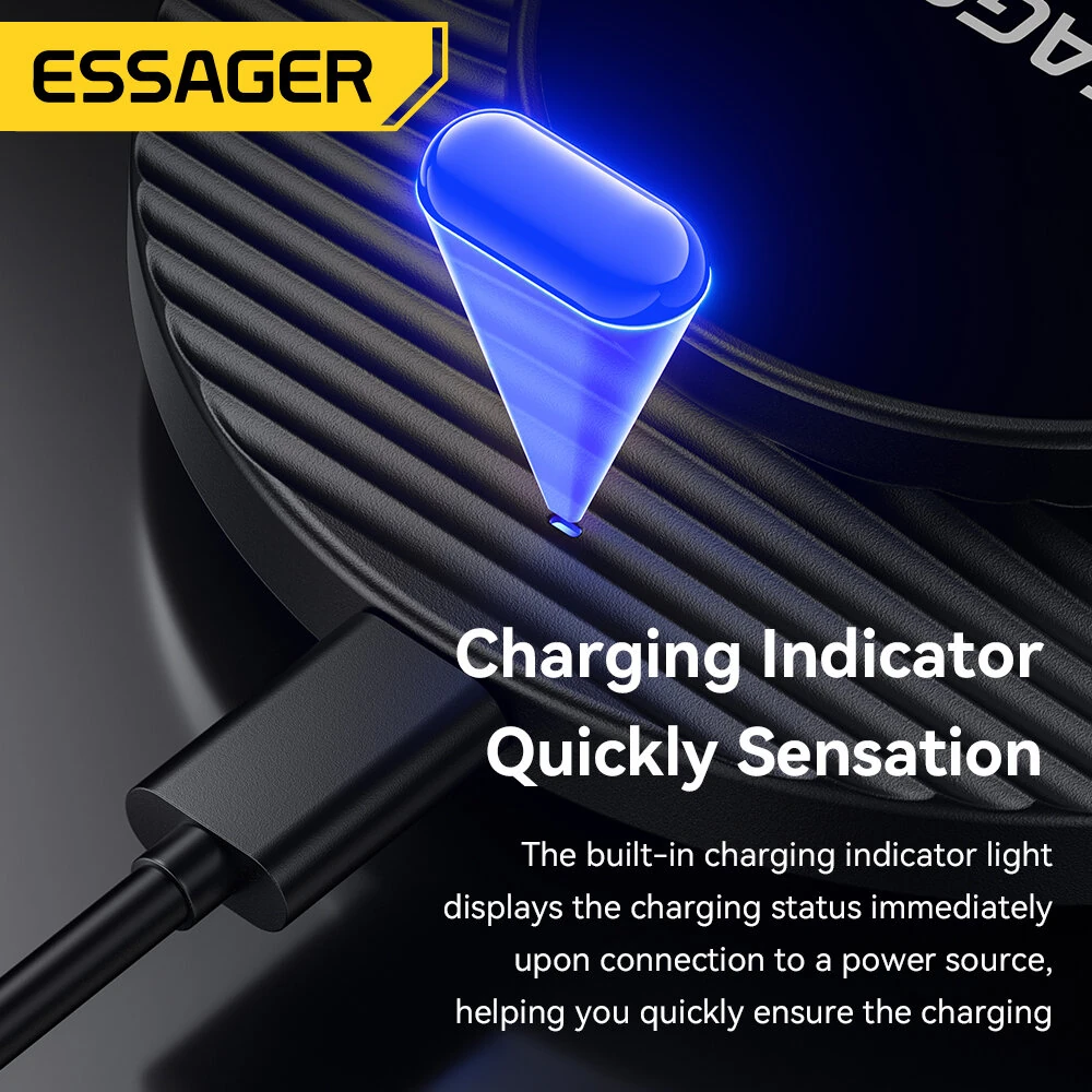 ESSAGER ES-WC24 15W Wireless Charger Fast Wireless Charging Pad for Smart Phones for iPhone 17 17Pro 16 Pro Max 15 14 for Xiaomi 17pro for Huawei Mate XTs  for OPPO for VIVO — view 7