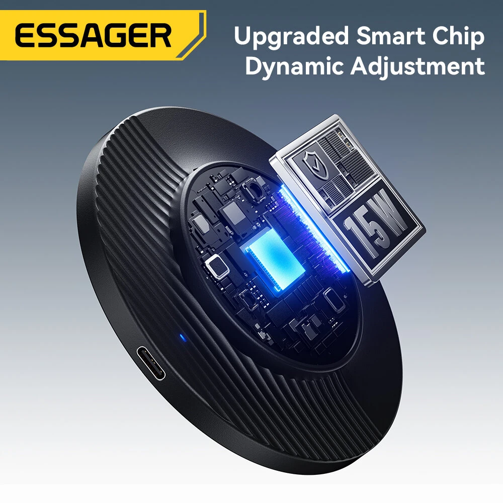 ESSAGER ES-WC24 15W Wireless Charger Fast Wireless Charging Pad for Smart Phones for iPhone 17 17Pro 16 Pro Max 15 14 for Xiaomi 17pro for Huawei Mate XTs  for OPPO for VIVO — view 8