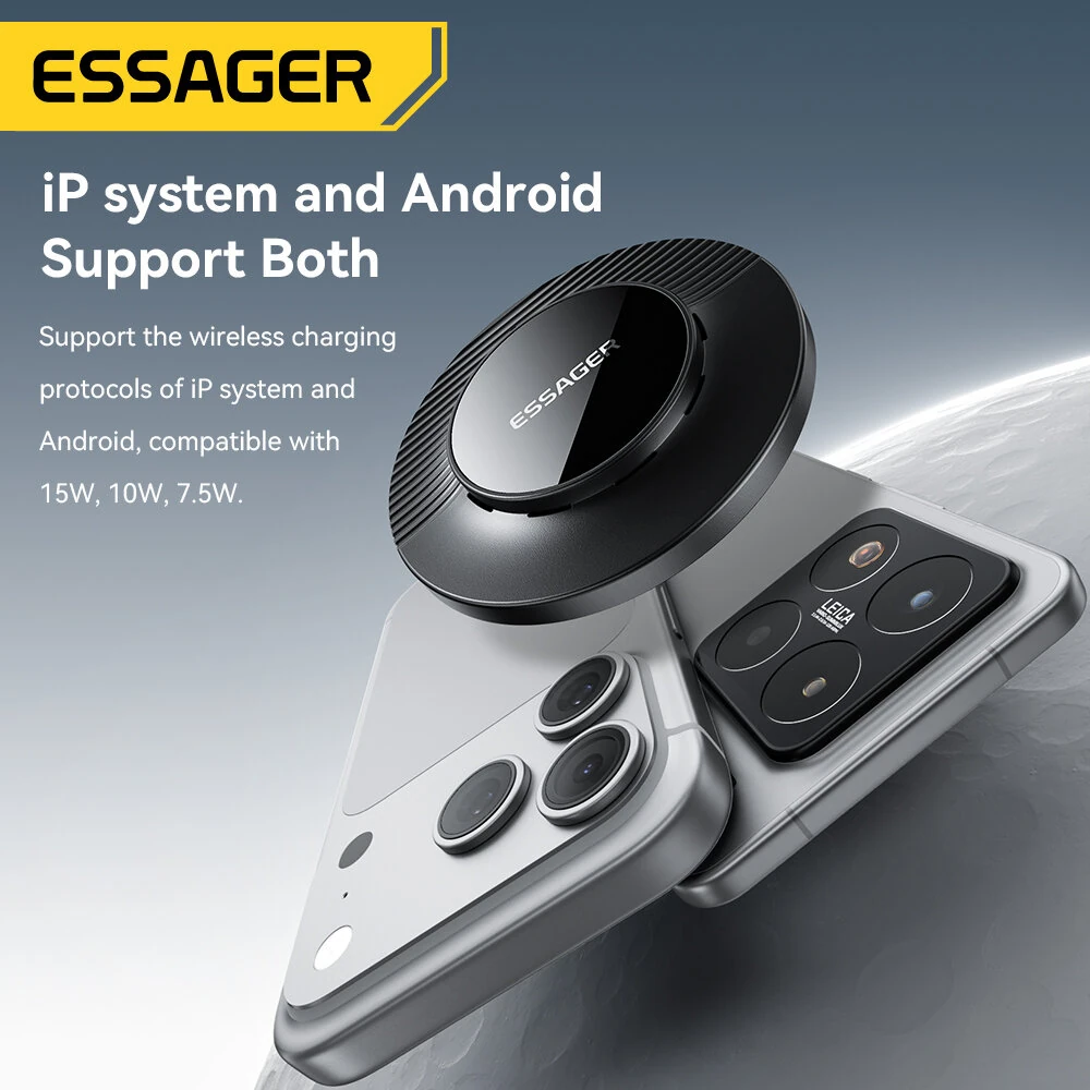 ESSAGER ES-WC24 15W Wireless Charger Fast Wireless Charging Pad for Smart Phones for iPhone 17 17Pro 16 Pro Max 15 14 for Xiaomi 17pro for Huawei Mate XTs  for OPPO for VIVO — view 9