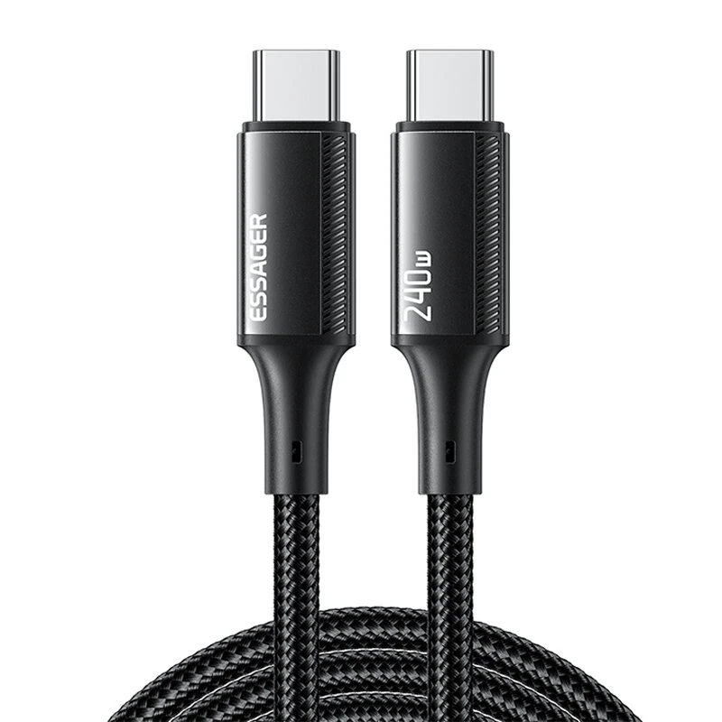 ESSAGER ES-X45 5A 240W Type-C to Type-C Cable PD3.1 Fast Charging Data Transmission Copper Core Line 1M/2M Long for iPhone 15 15 Plus for Samsung Galaxy Z Flip6 for Huawei Nova Flip — view 2
