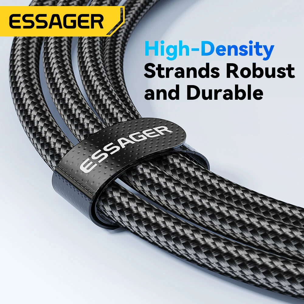ESSAGER ES-X47 6A 120W USB-A to Type-C Digital Display Cable Fast Charging Data Transmission Copper Core Line 1M/2M Long for iPhone 15 15 Plus for Huawei Pura 70 Ultra for Xiaomi Civi 4 Pro for Samsung Galaxy Z Fold6 — view 6