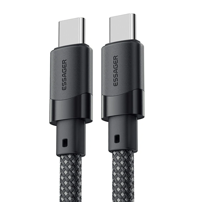 ESSAGER ES-X53 5A 60W/100W USB-C to USB-C Cable Fast Charging Data Transmission Copper Core Line 1M Long for iPhone 15 15 Plus for Huawei Mate60 for Xiaomi 14pro for Oppo Find X7 — view 2
