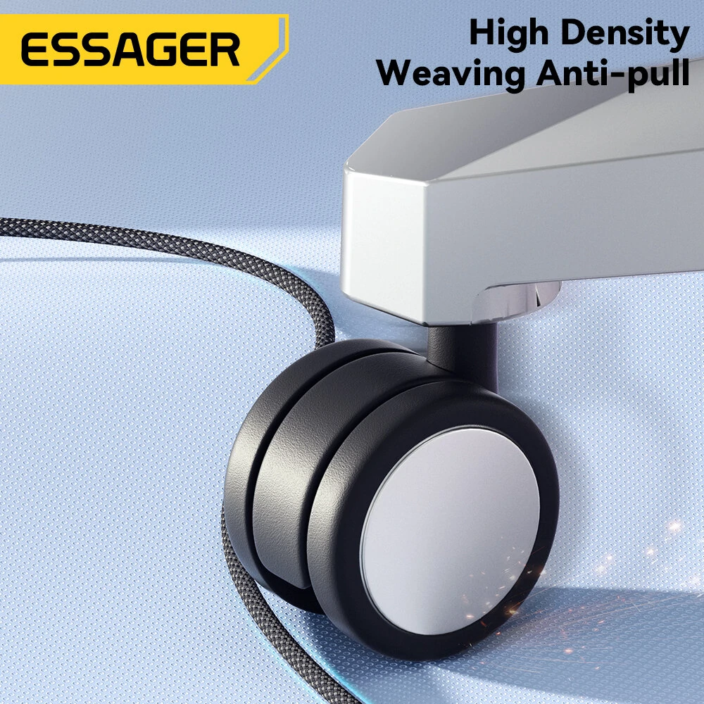 ESSAGER ES-X53 5A 60W/100W USB-C to USB-C Cable Fast Charging Data Transmission Copper Core Line 1M Long for iPhone 15 15 Plus for Huawei Mate60 for Xiaomi 14pro for Oppo Find X7 — view 7