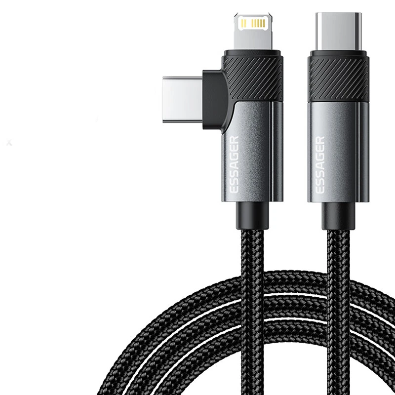 ESSAGER ES-X59 65W Type-C to Type-C+iP Cable PD Fast Charging Data Transmission Copper Core Line 1M/2M Long for iPhone 15 Plus 14 13 for Huawei Pura 70 Ultra for Xiaomi Civi 4 Pro — ESSAGER