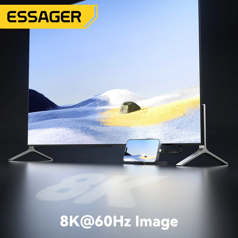 ESSAGER ES-X77 5A 240W Type-C to Type-C USB4.0 Cable Support 8K@60Hz PD Fast Charging Data Transmission Copper Core Line 0.125M Long for iPhone 17 17Pro 16 15 Pro Max for Huawei Mate XTs for Xiaomi 17pro for OPPO for VIVO — view 5