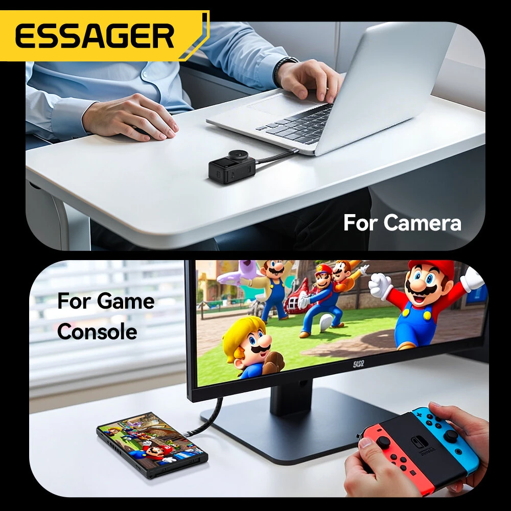 ESSAGER ES-X77 5A 240W Type-C to Type-C USB4.0 Cable Support 8K@60Hz PD Fast Charging Data Transmission Copper Core Line 0.125M Long for iPhone 17 17Pro 16 15 Pro Max for Huawei Mate XTs for Xiaomi 17pro for OPPO for VIVO — view 7